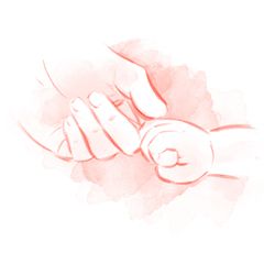 Zeichnug Babywunschklinik Kinderhand